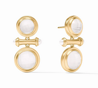 Bamboo Midi Earrings | iridescent Clear Crystal