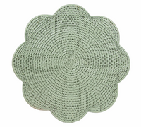 Scalloped Rattan Placemat | Green