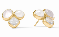 Kaleidoscope Statement Stud Earrings | Iridescent Clear Crystal