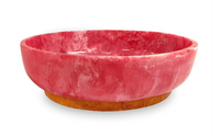 Resin Rio Large Oval Bowl w/Base | Pink and Orange