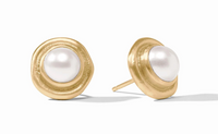 Wave Stone Earrings | Pearl
