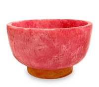 Resin Rio Small Round Bowl w/Base | Pink and Orange
