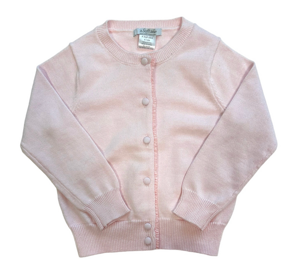 Pink Ruffle Placket Cardigan | 18mo