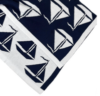 Sailboats Blanket | Navy/White