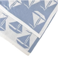 Sailboats Blanket | Blue/White