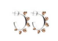 Mixed Metal Huggie Hoop | Silver