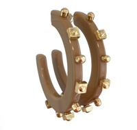 Solid Jewel Hoops | Khaki