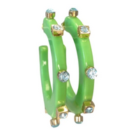 City Girl Jewel Hoops | Lime
