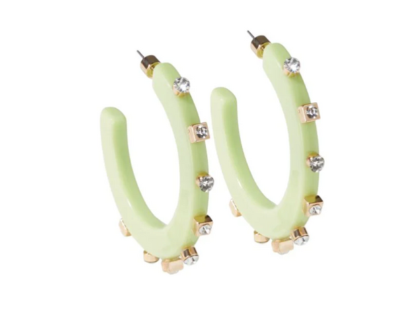 City Girl Jewel Hoops | Pistachio
