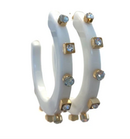 City Girl Jewel Hoops | Stark White