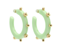 City Girl Jewel hoops | Matcha