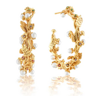 Meadow Grande Hoop Earrings | Pearl