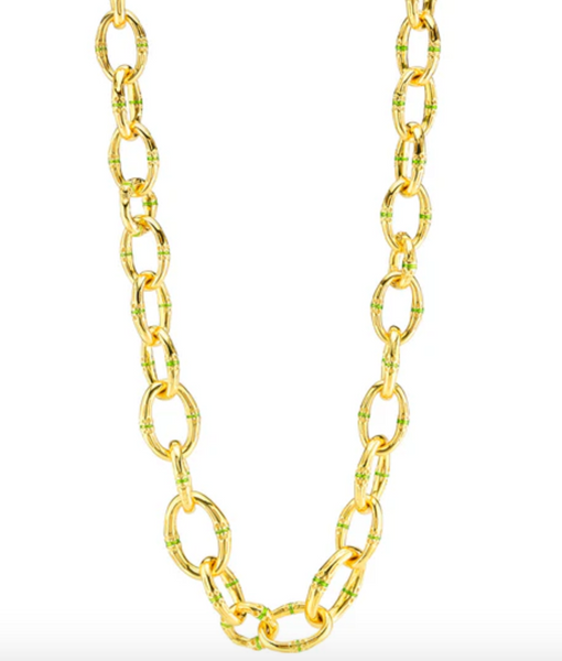 Bangkok Bamboo Link Necklace | Gold/Green