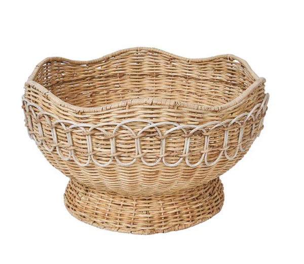 Provence Rattan 15" Bowl | Whitewash