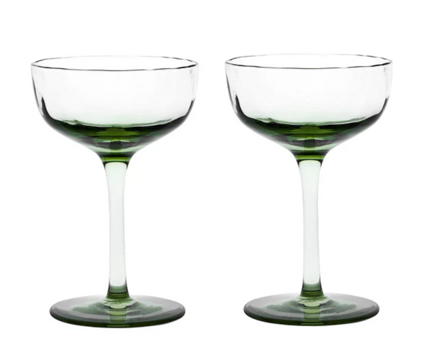 Puro Cocktail Coupes Set 2 | Basil