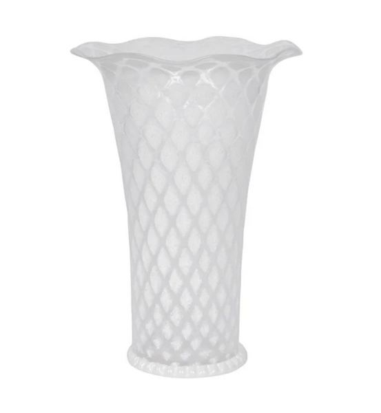 Trellis 9" Flared Vase | White