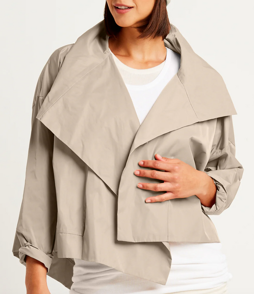 Cropped Asymmetrical Jacket | Fawn