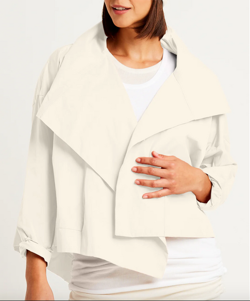 Cropped Asymmetrical Jacket | Stone