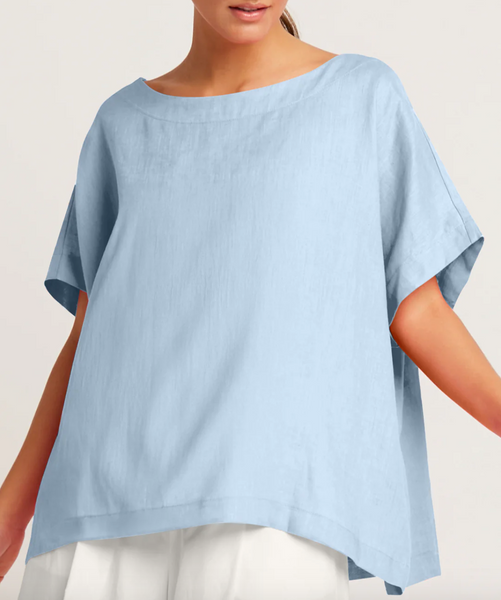 Linen Butterfly Tee | Chambray