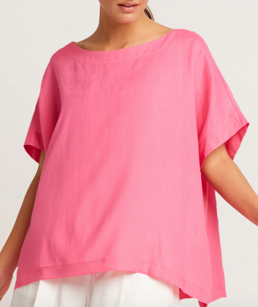 Linen Butterfly Tee | Fuchsia
