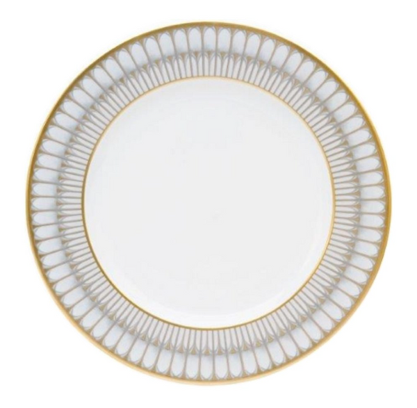 Arcades Dinner Plate | Gray and Gold