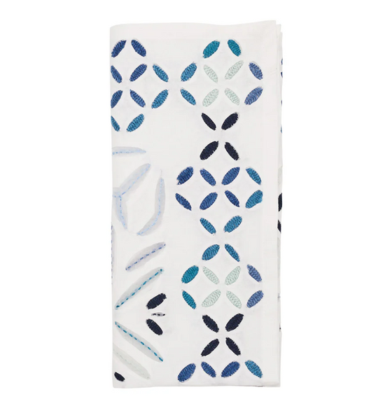 Malta Napkin | White/Blue