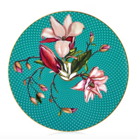 Tresor Fleuri Dessert Plate | Turquoise Magnolia