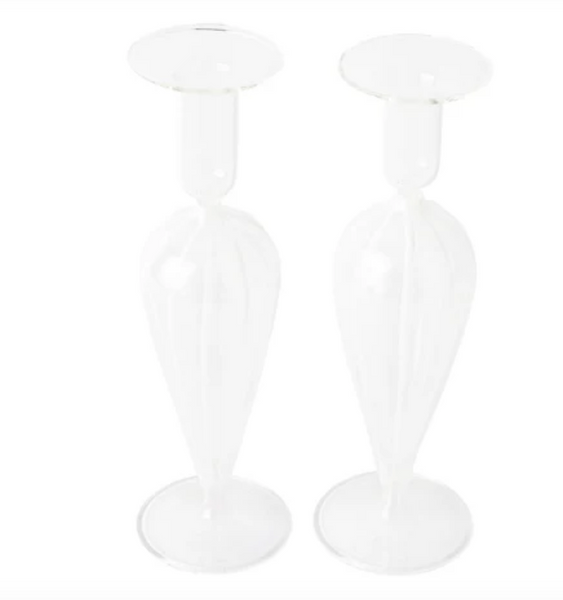 Nuovo Stripe Candlestick Pair | White