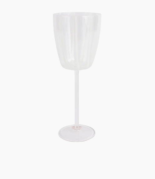 Nuovo Stripe Wine Glass | White