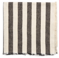 Washed Fringe Awning Stripe Napkin | Grey