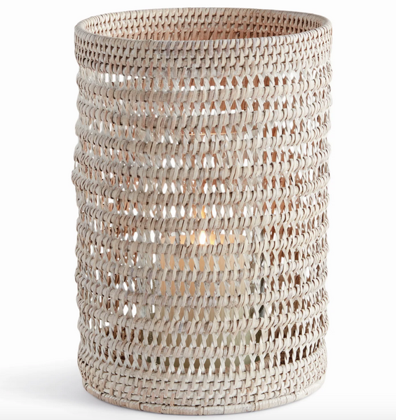 Burma Whitewash Rattan Hurricane | Large