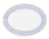 Art Deco Oval Platter | Blue