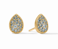 Birthstone Teardrop Stud Earrings Aquamarine Blue | March
