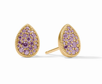 Birthstone Teardrop Stud Earrings Amethyst | February