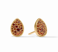 Birthstone Teardrop Stud Earrings Garnet | January