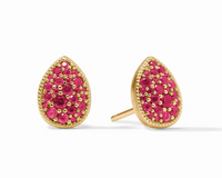 Birthstone Teardrop Stud Earrings Ruby Red | July