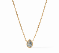 Birthstone Teardrop Necklace Aquamarine Blue | March