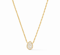 Birthstone Teardrop Necklace Cubic Zirconia | April