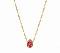 Birthstone Teardrop Necklace Ruby Red | July