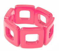 Square Cutout Bracelet | Neon Pink