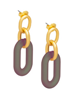Oval Link Drop Earrings | Black