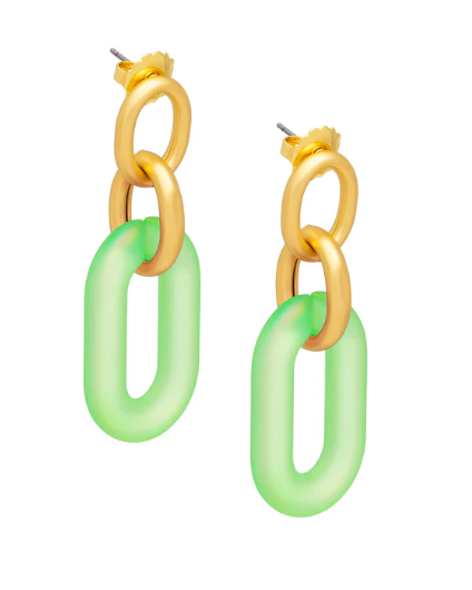 Oval Link Drop Earrings | Mint