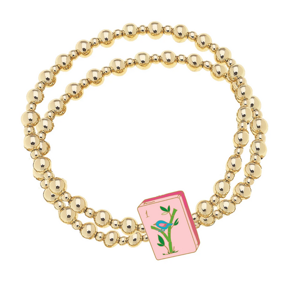 Mahjong 2-Row Ball Bead Bracelet