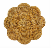 Scalloped Rattan Placemat | Honey