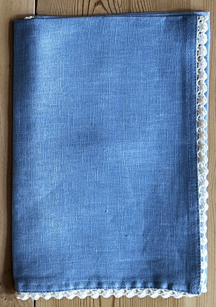 Crochet Edge Linen Napkin | Cadet