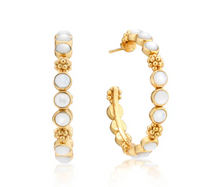 Berry Gem Medium Hoop | Mother of Pearl
