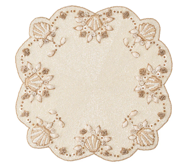Beachcomber Placemat | Ivory/Natural & Gold