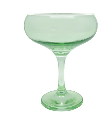 Fine Line Coupe Glass | Light Green