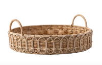 Provence Rattan 16" Circle Tray | Whitewash
