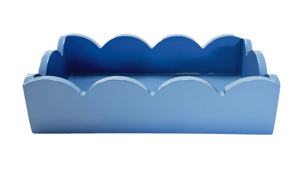 Scalloped Guest Towel Holder | Cornflower Blue